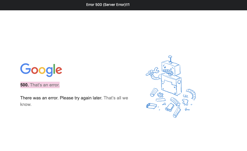 google error google ads