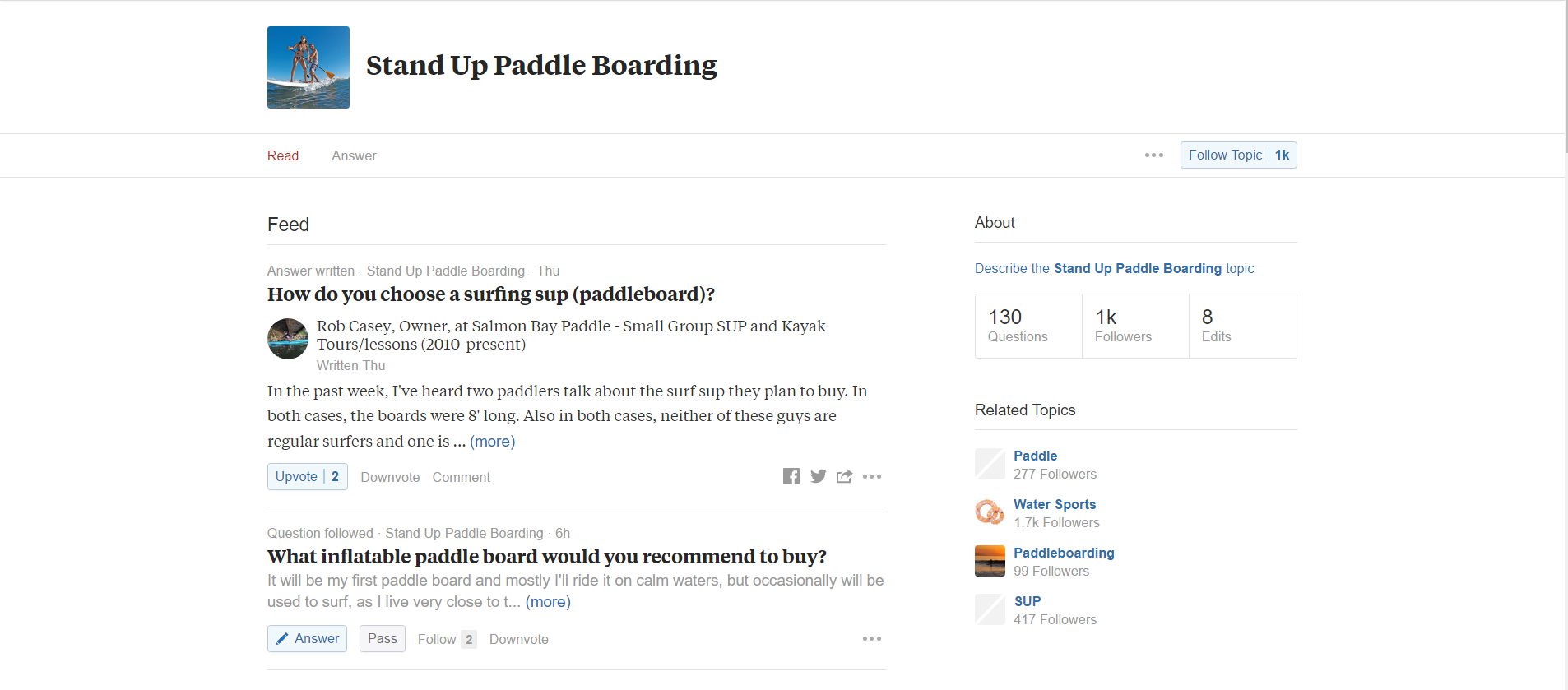 Quora Stand-Up Paddle Boarding