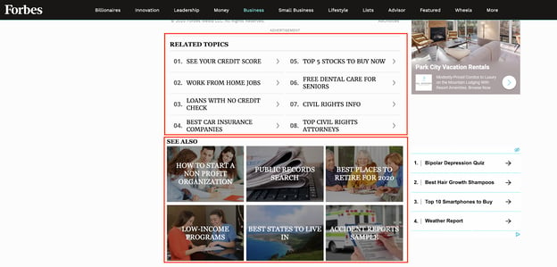 Editorial native ads on Forbes