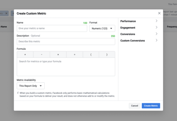 custom metrics